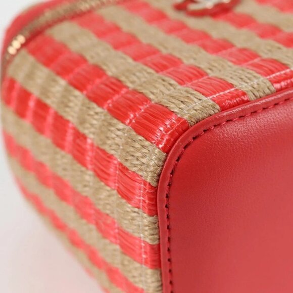 CHANEL Chain Shoulder Bag Straw Beige Gold CC Auth 120168AM - Picture 5 of 16